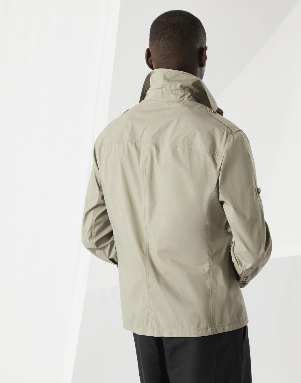 Brunello Cucinelli Men's Spring & Fall Lightweight Water-Resistant Techno Cotton Unlined Safari Jacket Solid Color Lapel Single Breasted Shirt Style Jacket Ngvp #1946