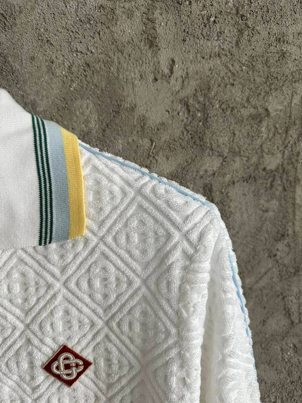 Casablanca Men's Spring & Autumn White Striped Trim Cozy Knit Zipper Lapel Long Sleeve Jacket #73815