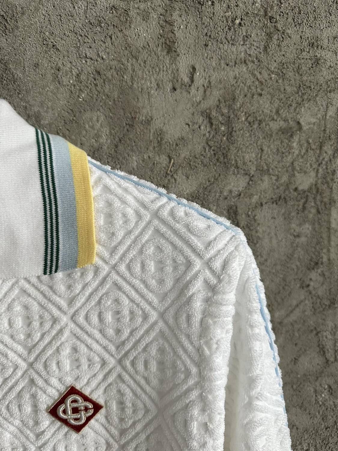 Casablanca Men's Spring & Autumn White Striped Trim Cozy Knit Zipper Lapel Long Sleeve Jacket #73815
