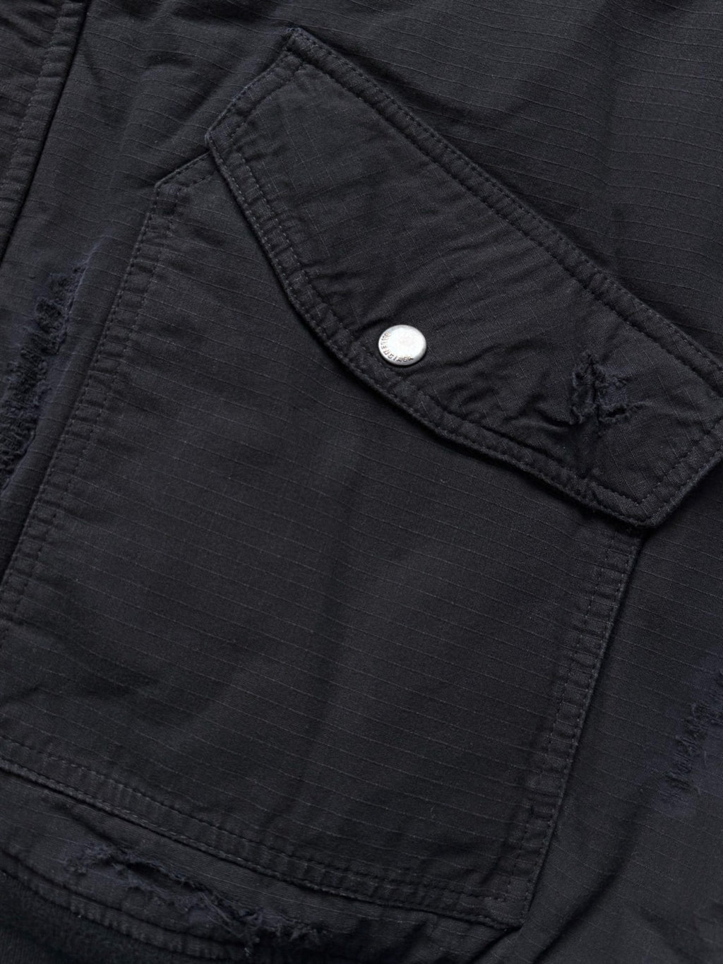 Balenciaga Men's Big Destruction Distressed Flight Suit Hooded Lamb collar zippered jacket #332593