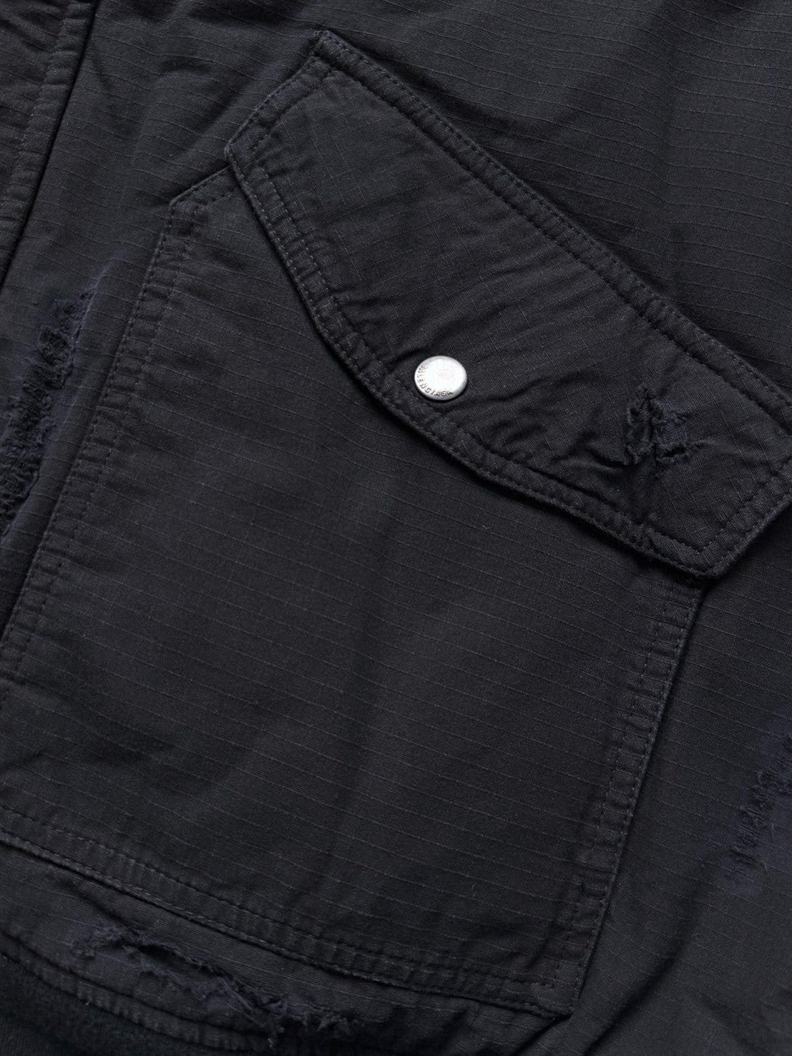 Balenciaga Men's Big Destruction Distressed Flight Suit Hooded Lamb collar zippered jacket #332593