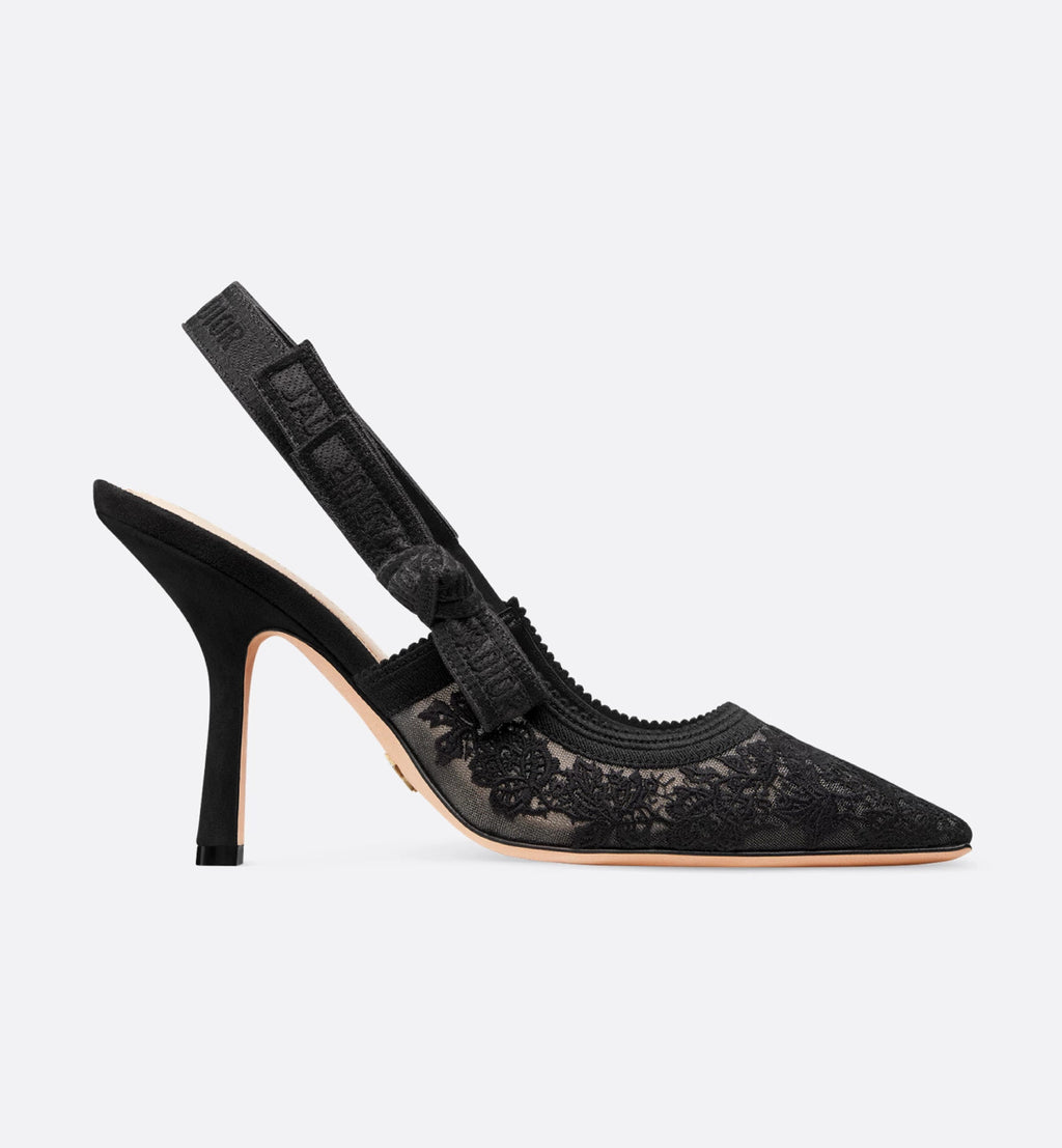 Dior Women's J'Adior Slingback Pump Spring/Summer Autumn Flower Embroidered Bow High Heels Pointed Thin Heels Casual Shoes Heel Height 6.5cm Heel Height 10.5cm #81722