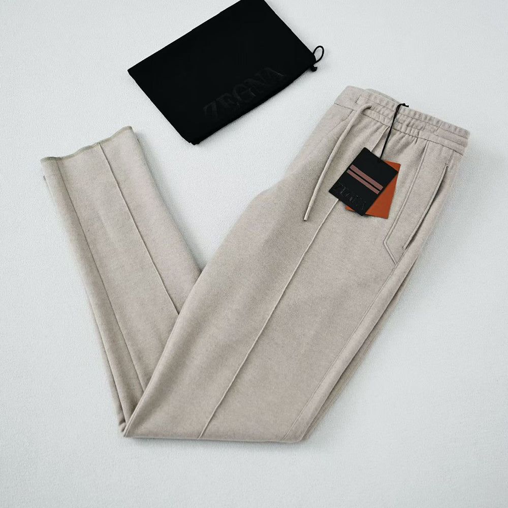 Zegna Grey Mélange Wool Joggers #334675