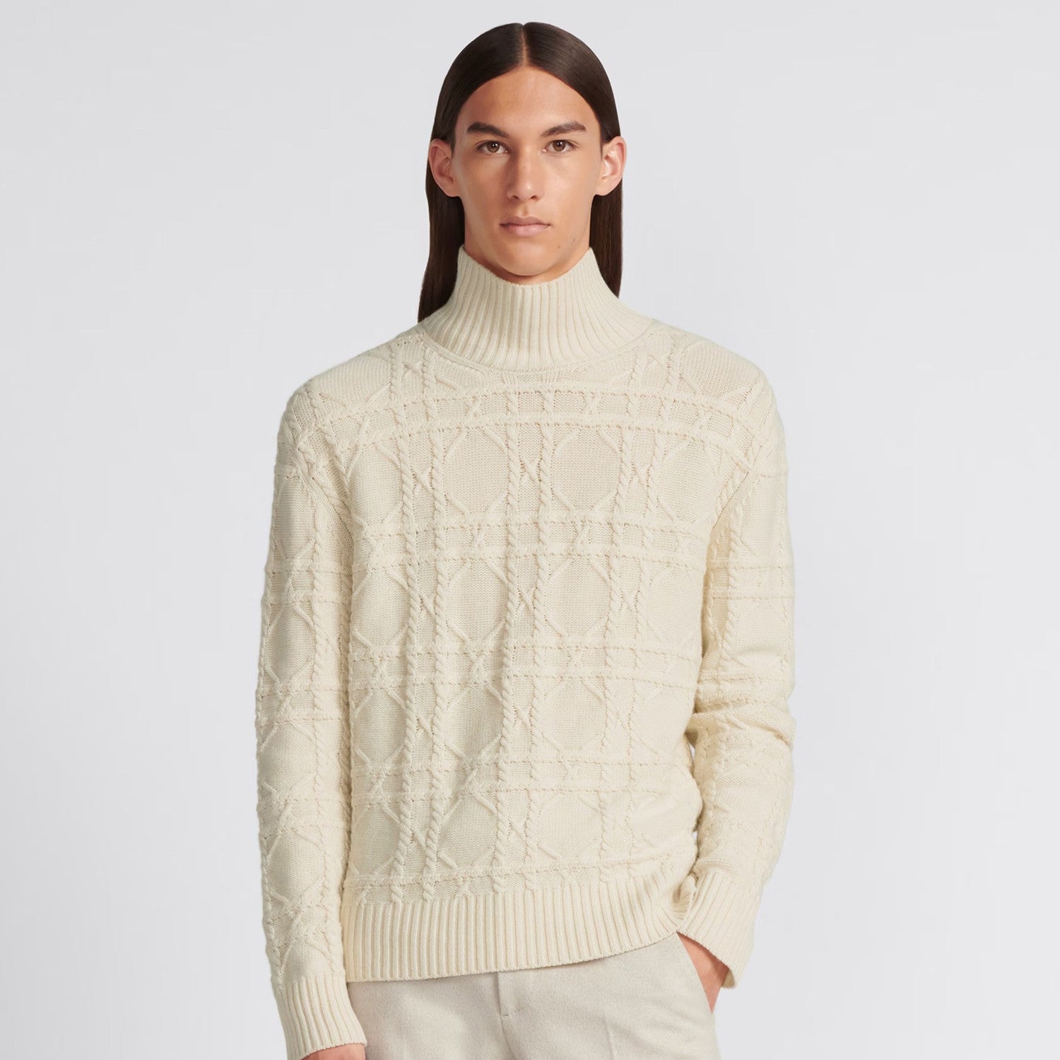 Dior Men's Spring & Autumn Logo Icon Solid Color Plaid Cashmere Fashion Long Sleeve Pullover Knitted Sweater #97968