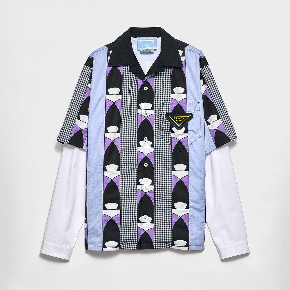 PRADA Black steel Timecapsule Printed Cotton Shirt #377112