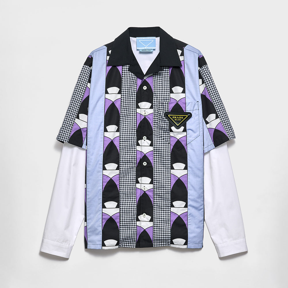 PRADA Black steel Timecapsule Printed Cotton Shirt #377112