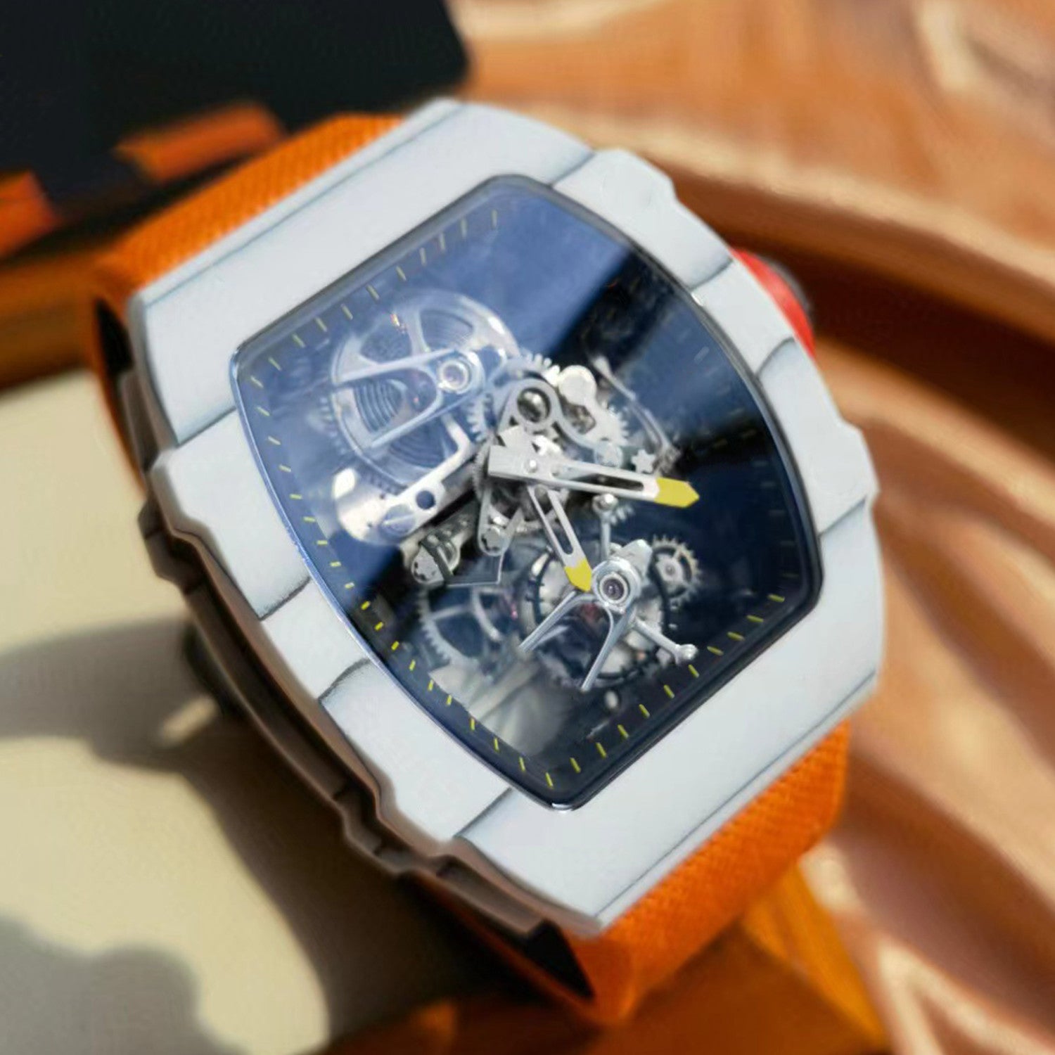 Carbon Fiber Tourbillon Wrist Watch Accessories Jewelry #82468