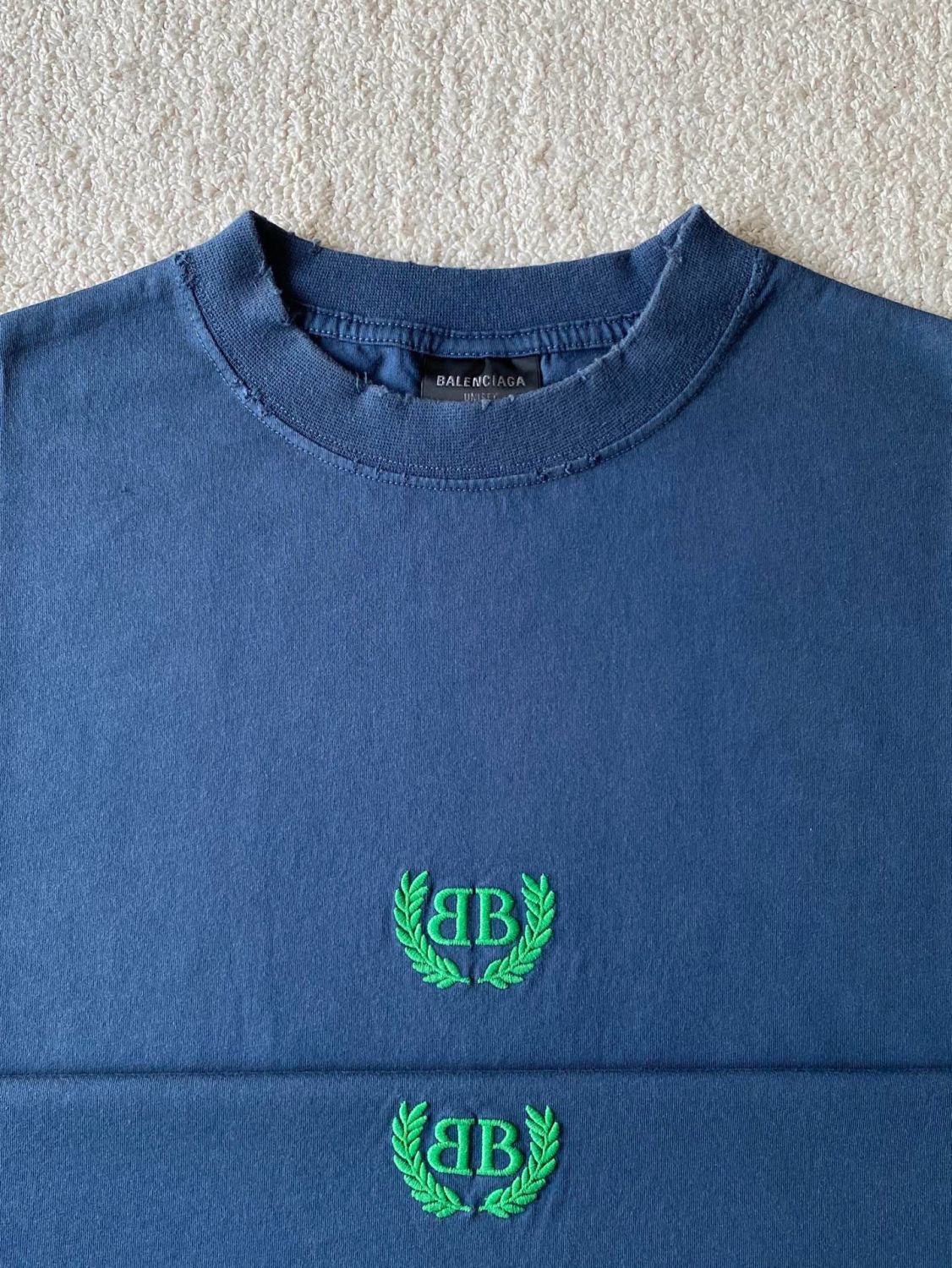 Balenciaga Men's Summer Embroidery Pattern Printed Solid Color Round Neck Short Sleeve T-Shirt #75953
