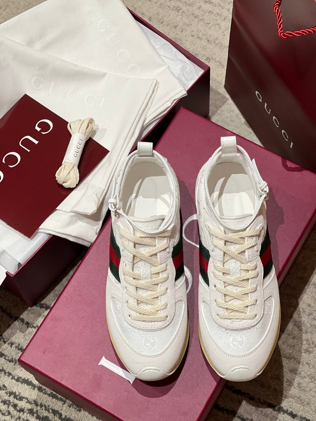 Gucci Re-Motion Women's Summer Solid Colour Round Toe Lace Up Low Top Casual Sneakers Shoes #76773