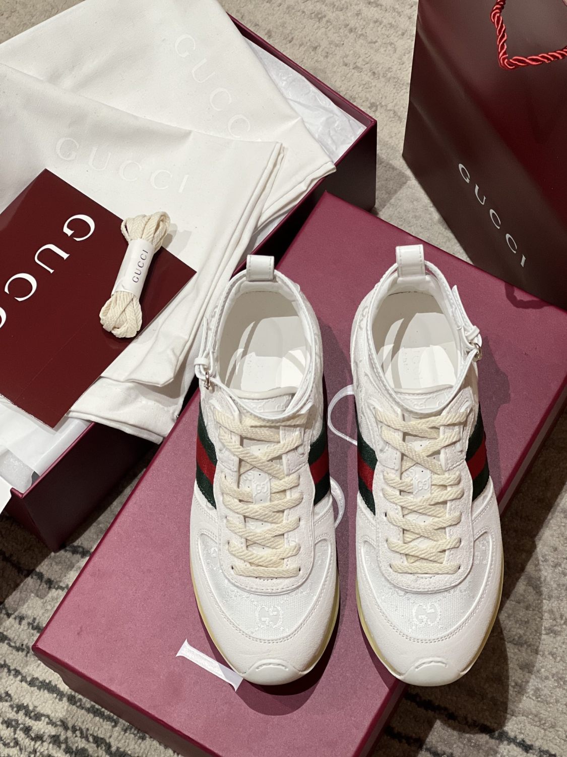 Gucci Re-Motion Women's Summer Solid Colour Round Toe Lace Up Low Top Casual Sneakers Shoes #76773