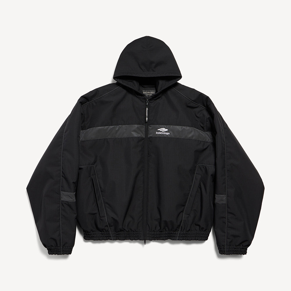 Balenciaga Men's 3b Sports Icon Ski Tracksuit Parka in Black #337220