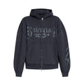 Balenciaga Men's Women's Spring And Autumn Letter Printed Solid Color Zipper Loose Solid Color Hooded Sweatshirt Jacket Ngvp #9958