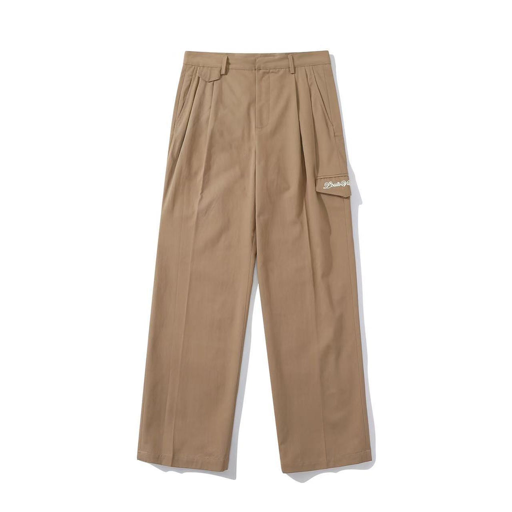 Louis Vuitton Men's Spring and Autumn Solid Color Embroidered Letter Printed Cotton Woven Fabric Casual Pants #76567