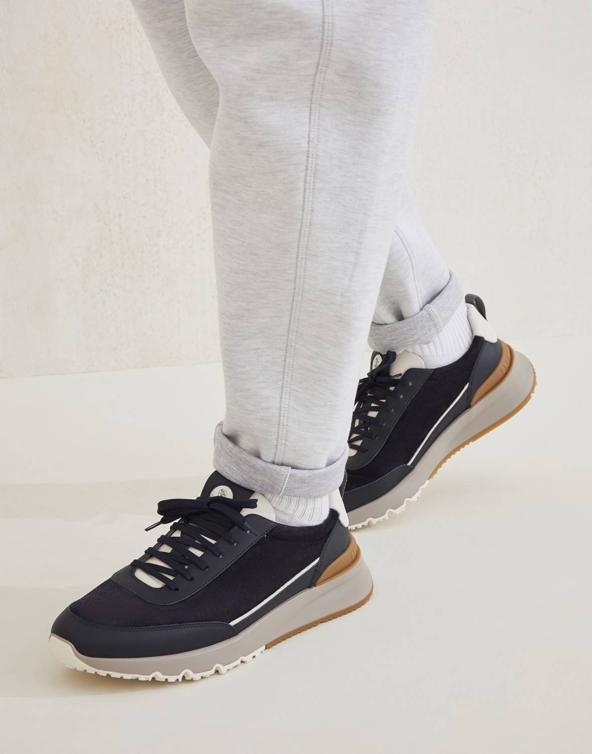Brunello Cucinellia Suede and Calfskin Runners #375492