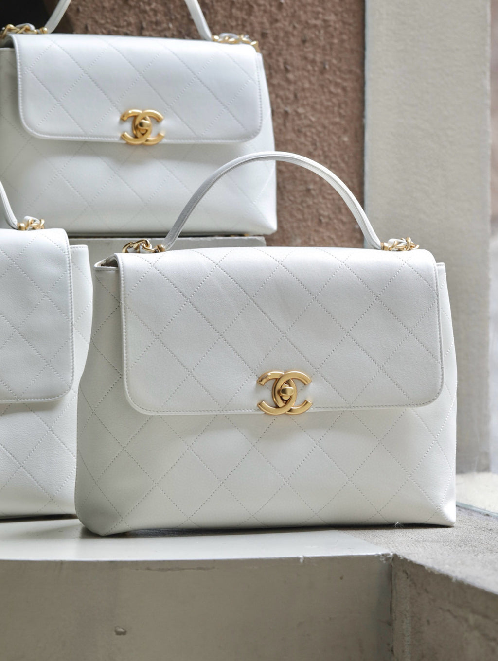 Chanel Women's Fashion Classic Solid Color Diamond Quilted Handle Top Closure Briefcase Chain Bag Bags #78965