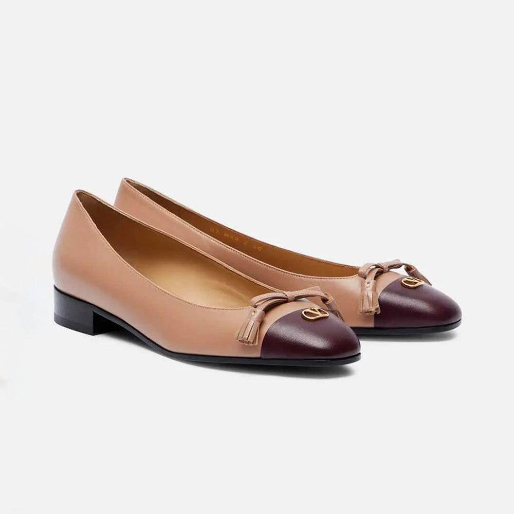 Valentino Garavani Valet Du Roi Leather Ballet Flats #336898