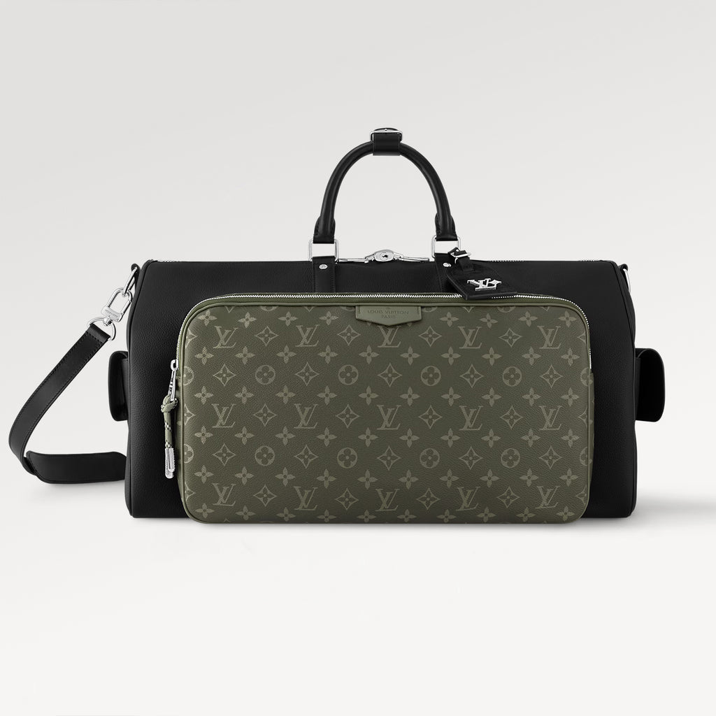 Louis Vuitton Keepall Bandoulière 50 Travel Bag Monogram Coated Canvas Zipper Lv Park Men's Crossbody Travel Bags M12690 #82144A