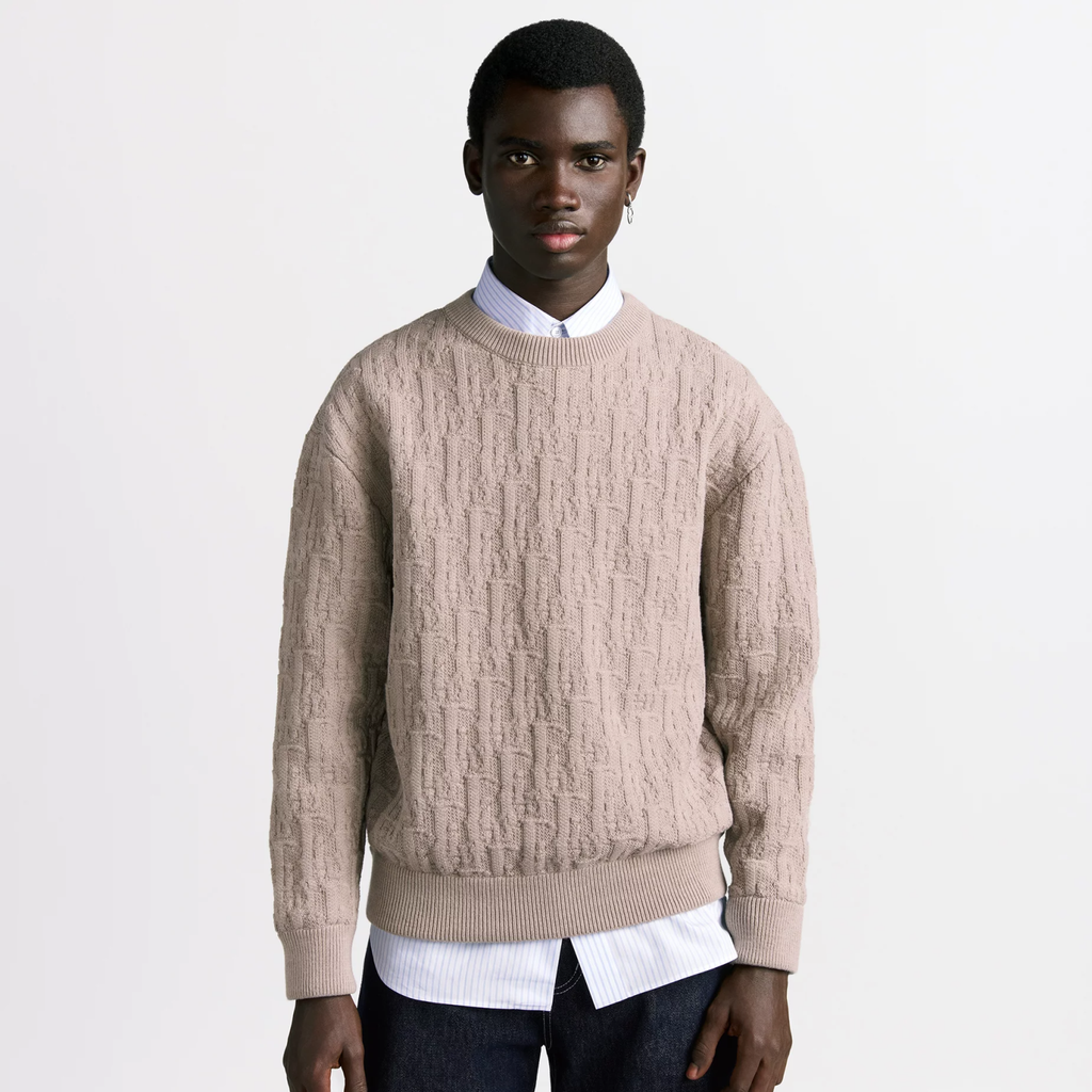 Dior Men's Spring And Fall Letter Jacquard Knit Round Neck Long Sleeve Sweater #76645