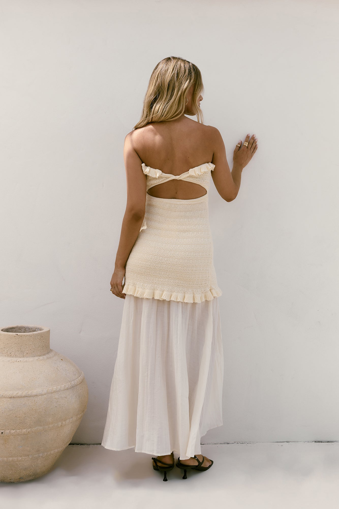 Dear Valentine Strapless Maxi Dress Cream