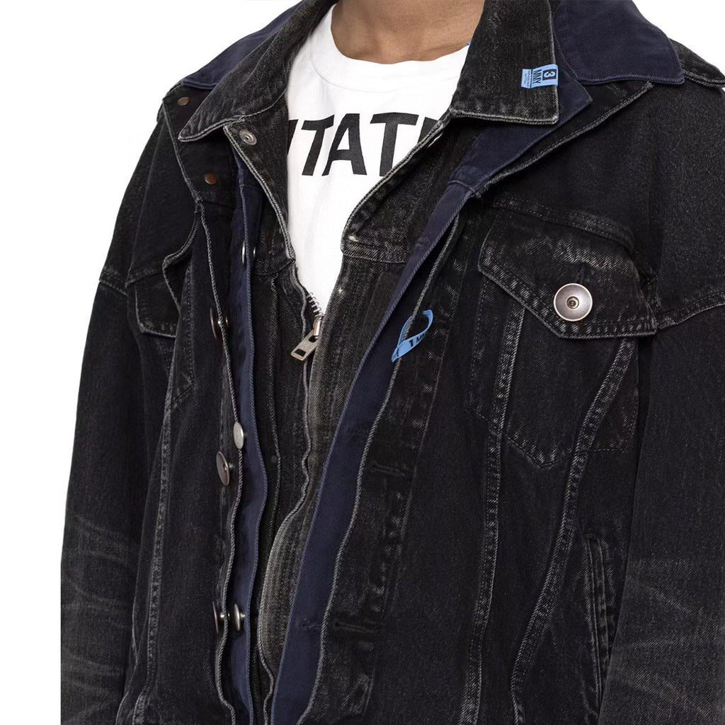 Maison Mihara Yasuhiro  Men's Spring/Summer Fashion High Street Trend Multi-Layered Buttoned Old Loose Denim Jacket Ngvp #7687