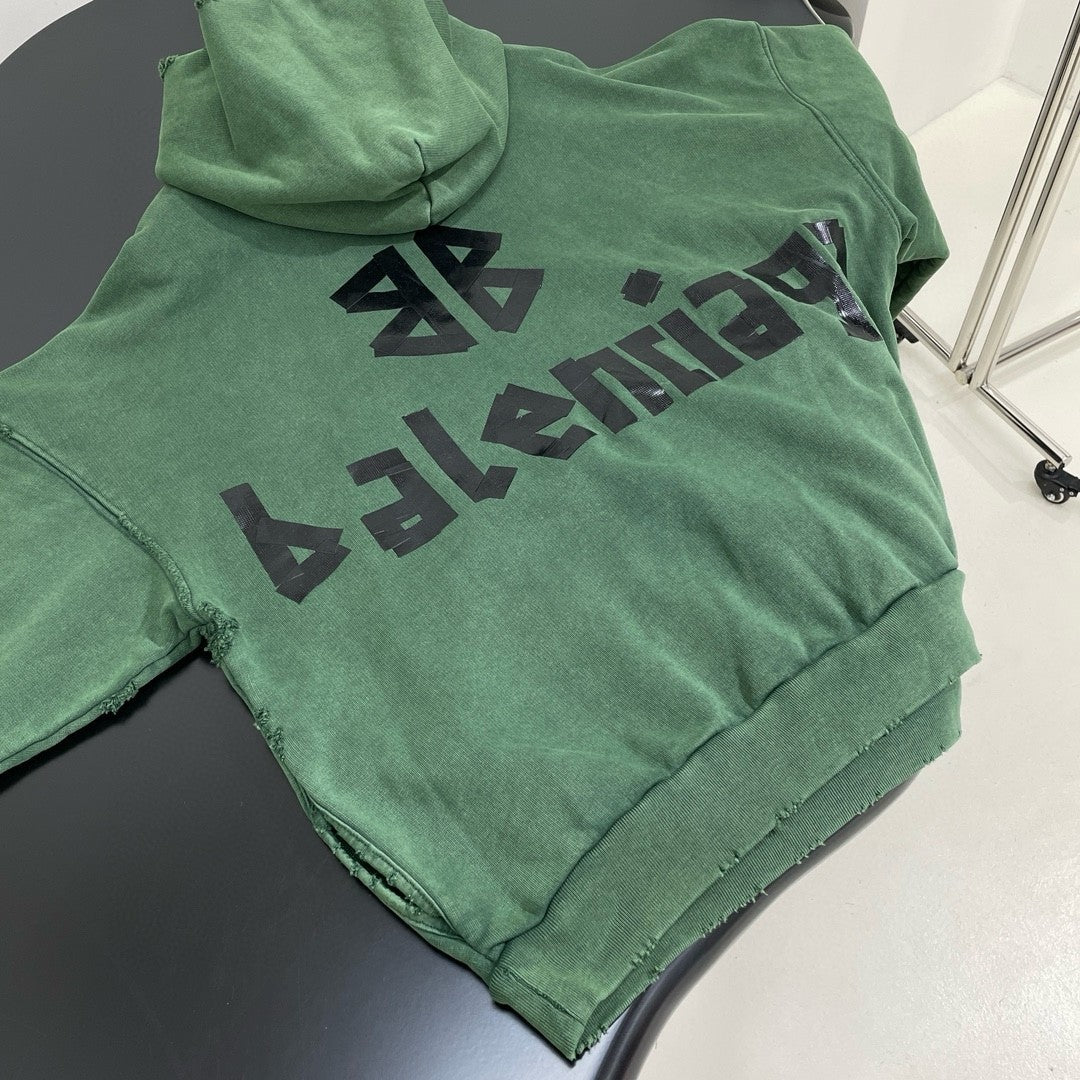 Balenciaga Men's Spring Autumn Logo Letter Print Cotton Loose Fit Hooded Sweatshirt Hoodie #99544
