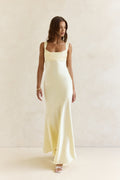 Wish From An Angel Satin Maxi Dress Yellow