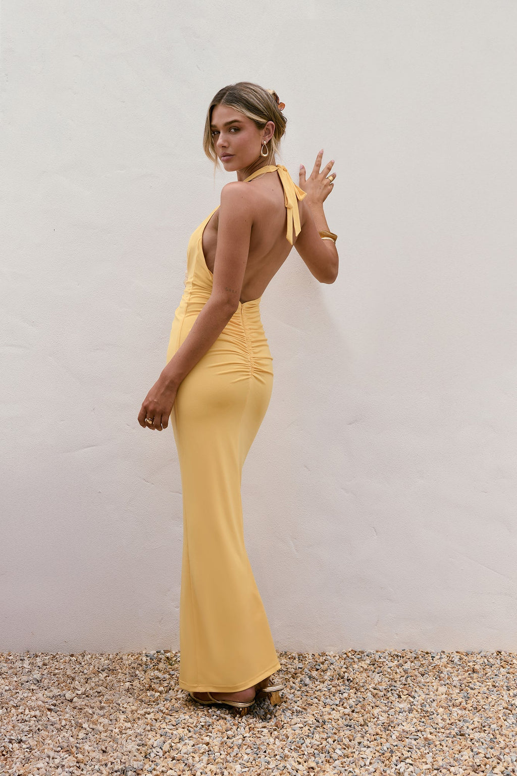Meadow Daze Halter Maxi Dress Peach