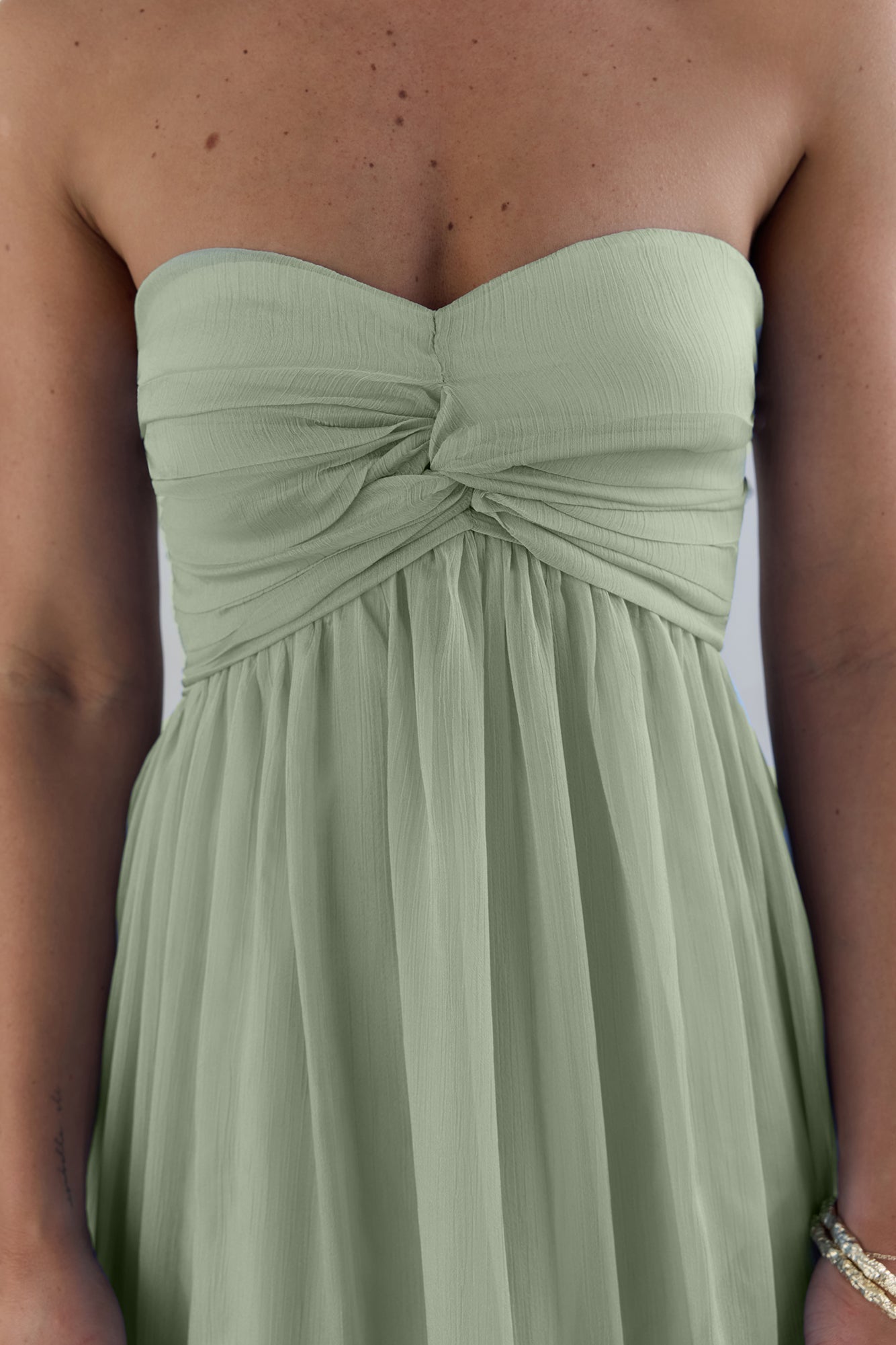 Unforgettable Style Strapless Maxi Dress Sage