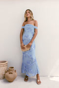Day After Day Off Shoulder Maxi Dress Blue