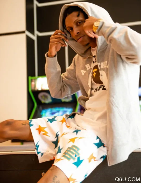 Eric Emanuel Bape Basic Shorts White/Orange/Blue