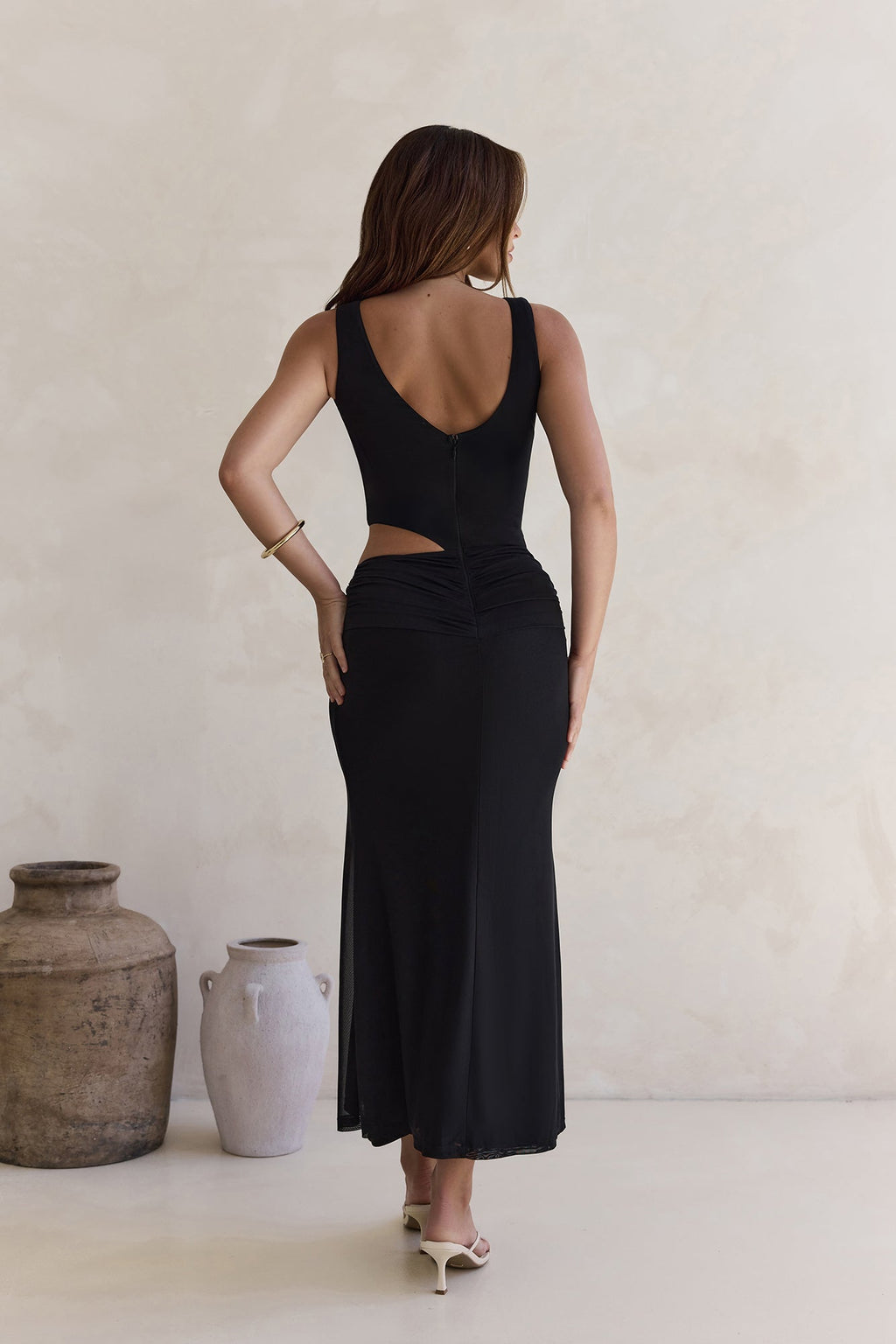 Over And Over Mesh Maxi Dress Black