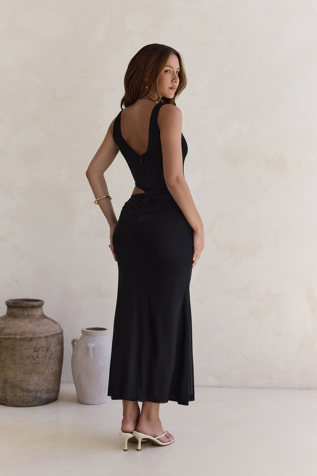 Over And Over Mesh Maxi Dress Black