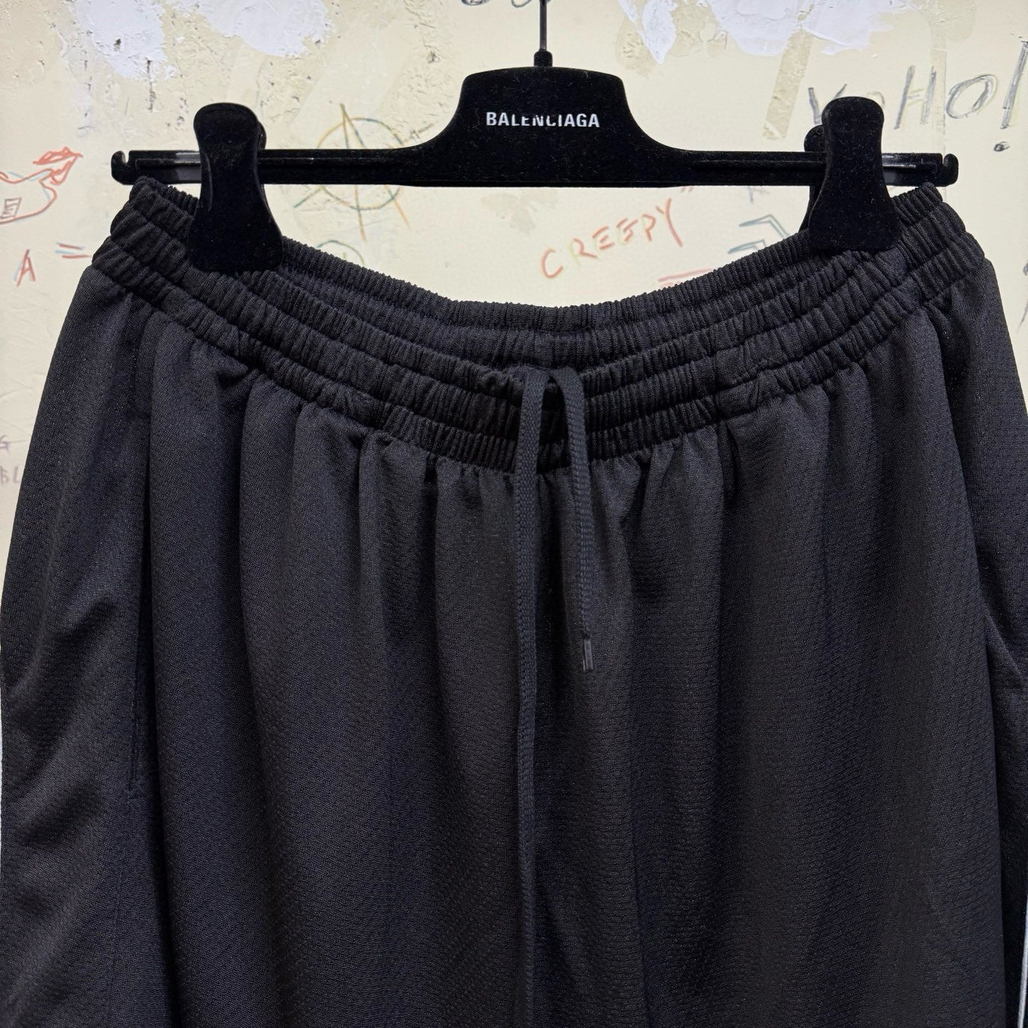 Balenciaga Men's And Women's Spring/Summer Fashion Casual Solid Color High Density Mesh Loose Fit Embroidered Logo T-shirt Loose Fit Casual Stretch Shorts Suit Set #78258