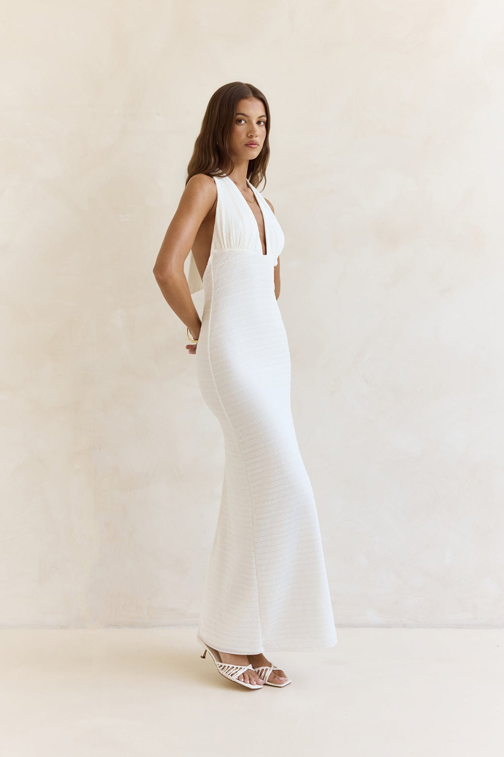 Chic By Day Halter Maxi Dress White