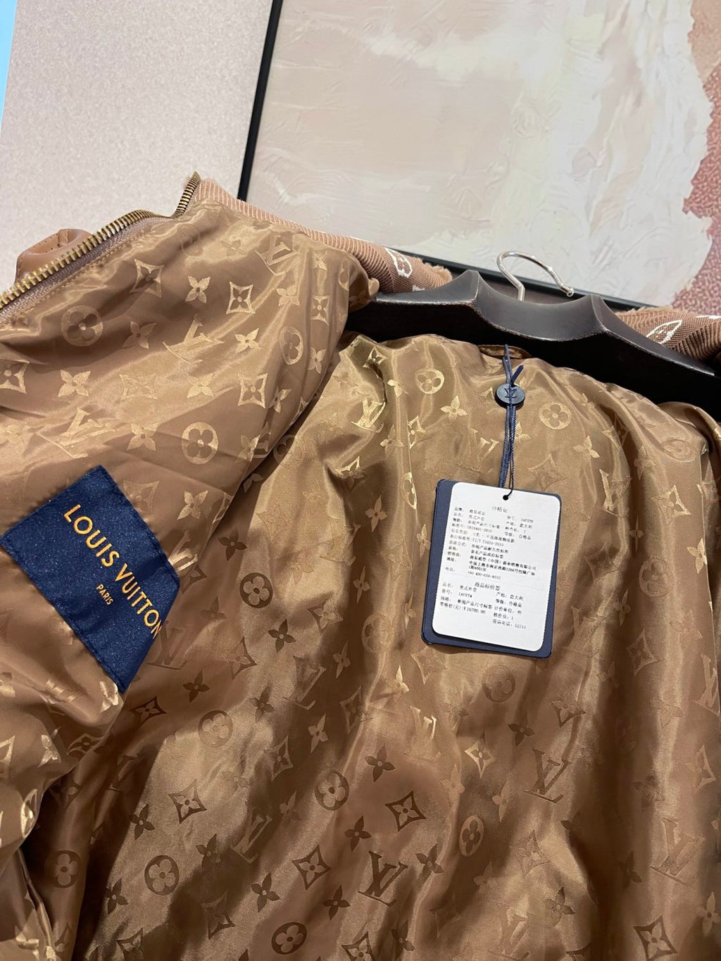 Louis Vuitton Women's and Men's Suede Leather Label Teddy Velvet Suede Belted Jacket With Leather Patches #332529