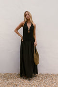 Piece Of Peace Halter Maxi Dress Black