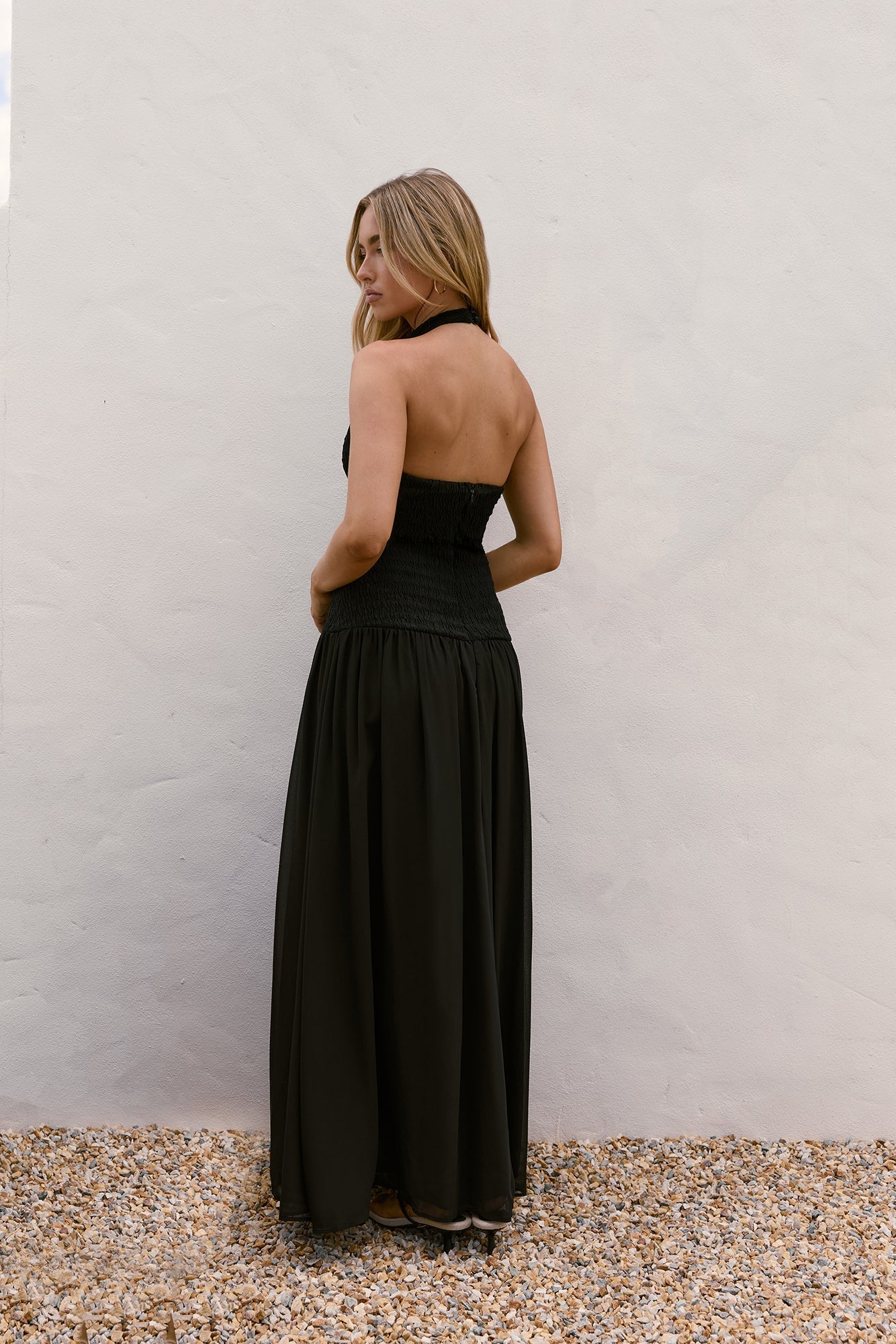 Piece Of Peace Halter Maxi Dress Black