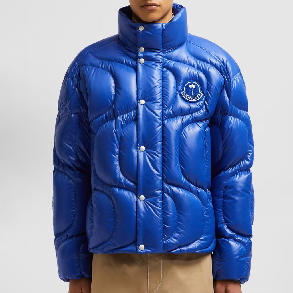 Moncler x Palm Angel  Men's And Women's Winter Fashion Casual Solid Color Zipper Single Button Windproof White Goose Down Jacket Cotton Coat Jacket #79142