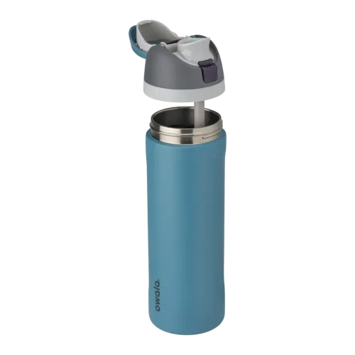 Owala FreeSip Insulated Stainless Steel Water Bottle with Straw for Sports and Travel. BPA-Free. 24-oz. Grey/Blue