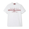 Gucci Men's Summer Letter Logo Print White Round Neck Short Sleeve T-Shirt #72297