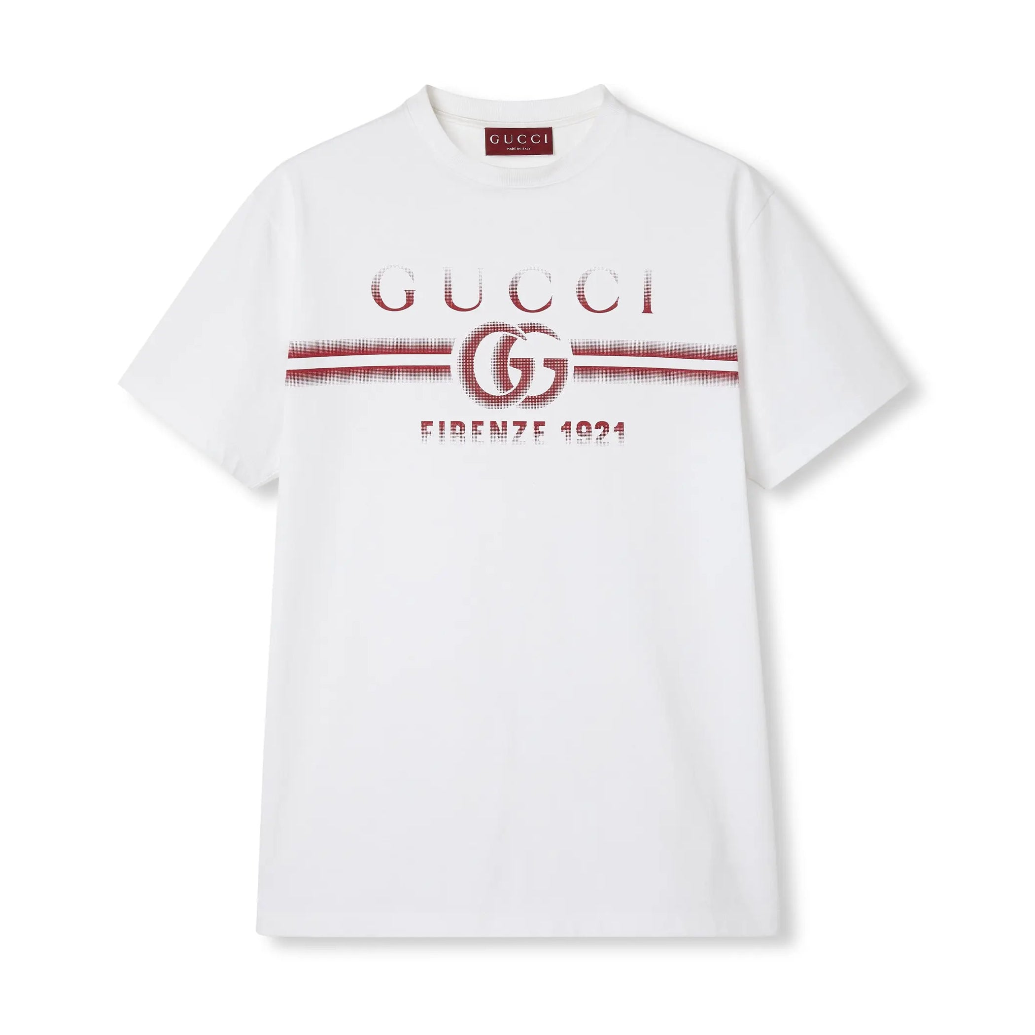 Gucci Men's Summer Letter Logo Print White Round Neck Short Sleeve T-Shirt #72297