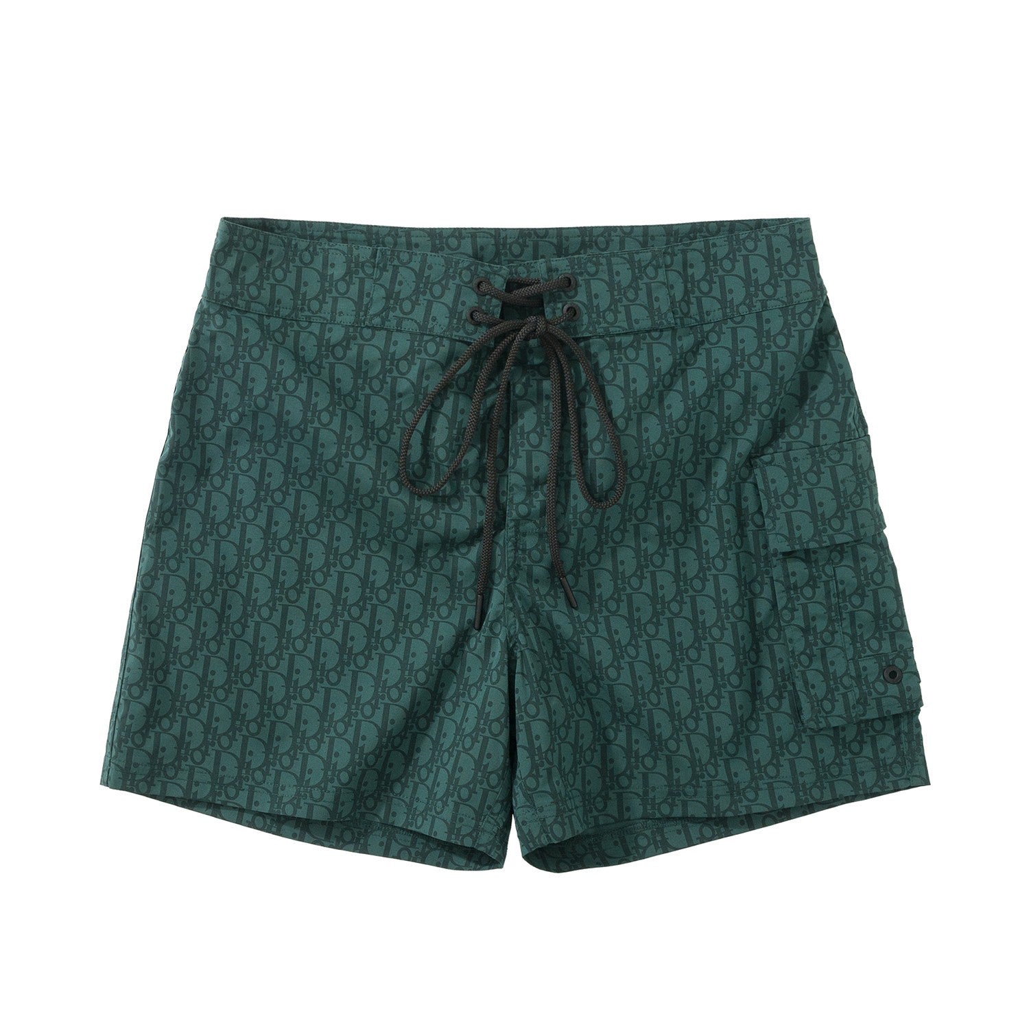 Dior Men's Summer Solid Color Logo Monogram Full Print Drawstring Tie Polyester Shorts Pants #99723