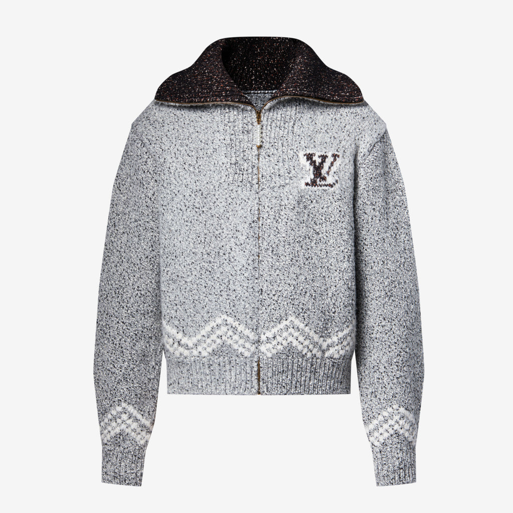 Louis Vuitton Men's & Women's Fall/Winter Fashion Casual Zipper Collar Knit Waist-cinched Sweater Jacket #78668