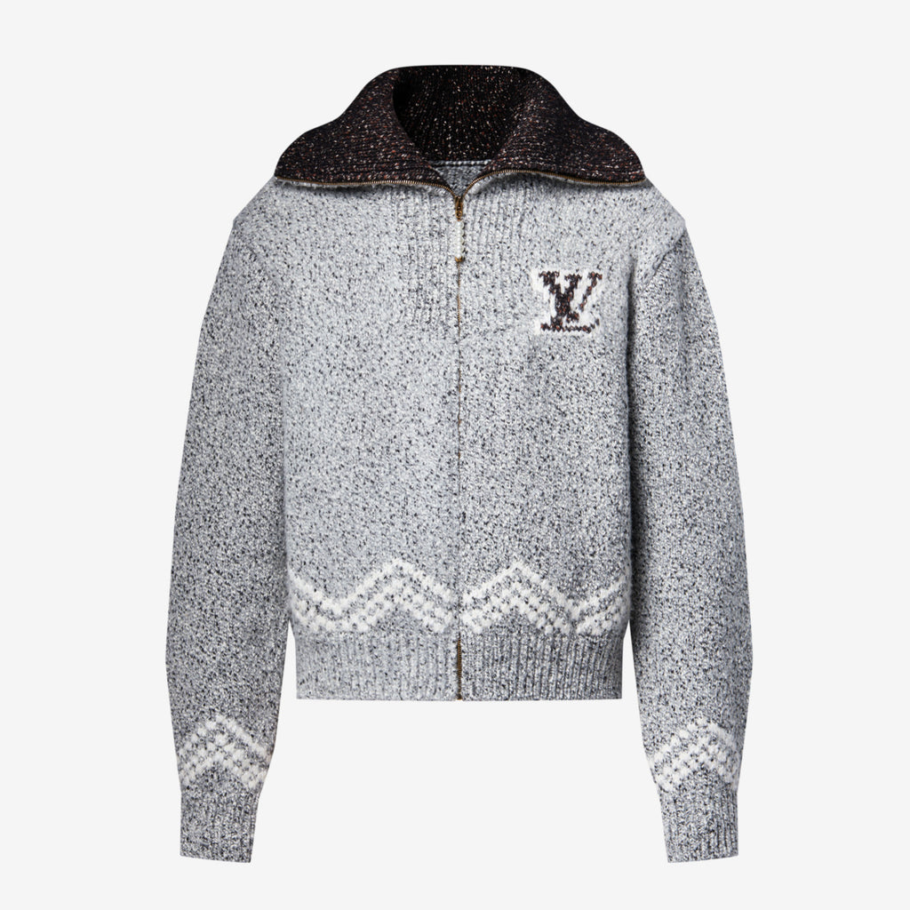 Louis Vuitton Men's & Women's Fall/Winter Fashion Casual Zipper Collar Knit Waist-cinched Sweater Jacket #78668