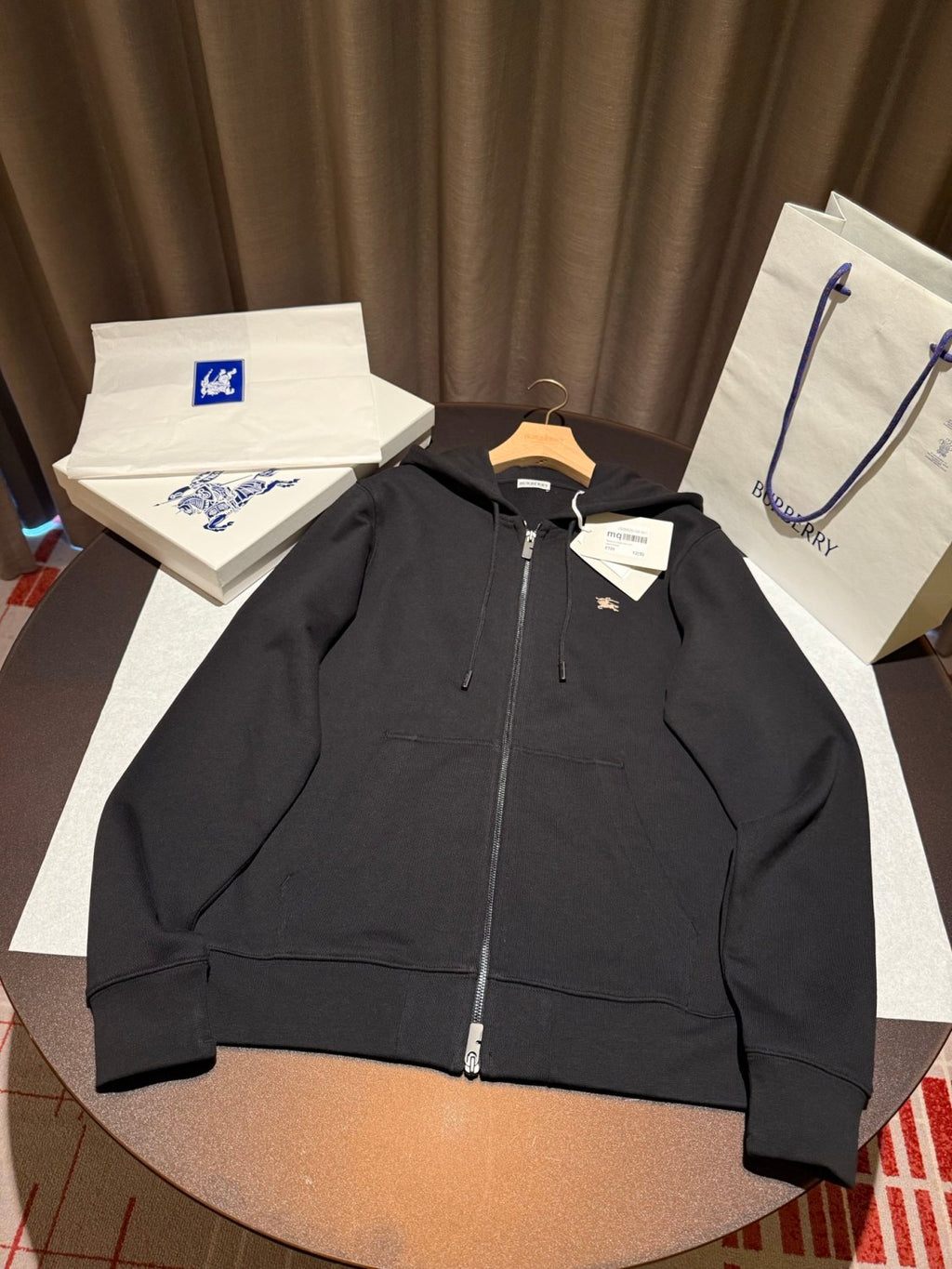 Burberry Men's & Women's Spring/Fall Fashion Casual Hooded Zipper Rider Print Cotton Hoodie Long Sleeve Jacket #78597