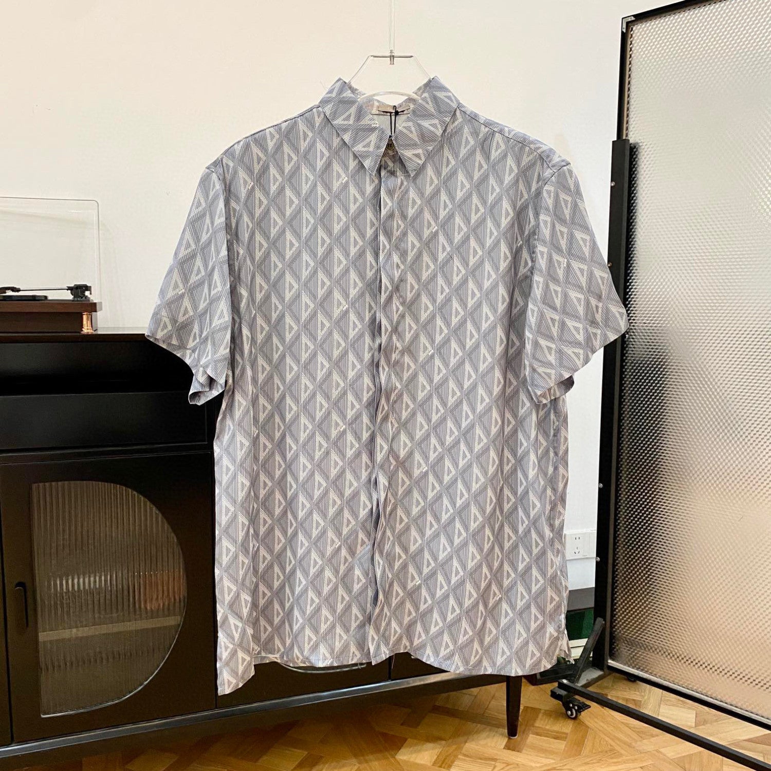 Dior Geometric Pattern Short Sleeved Shirt Shorts Set Suit #94445