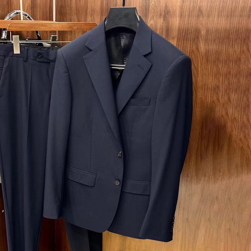 Loro Piana Men's Spring And Autumn Gentleman Bamboo Fiber Wool Suit Jacket Fashion Temperament Lapel Single-breasted Jacket Suit Pants Suit Set Ngvp #8887