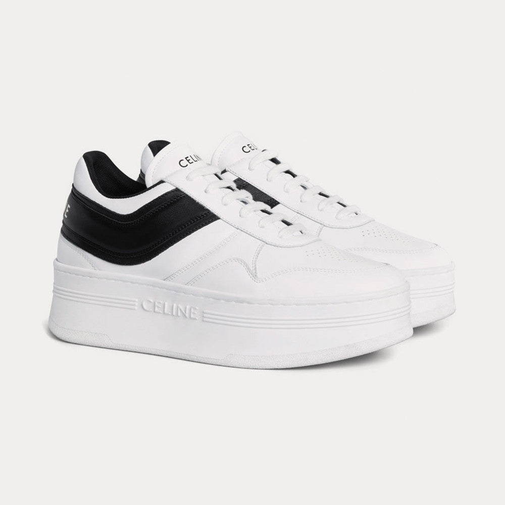 Celine Block Sneakers With Wedge Outsole in Calfskin Optic White #378714