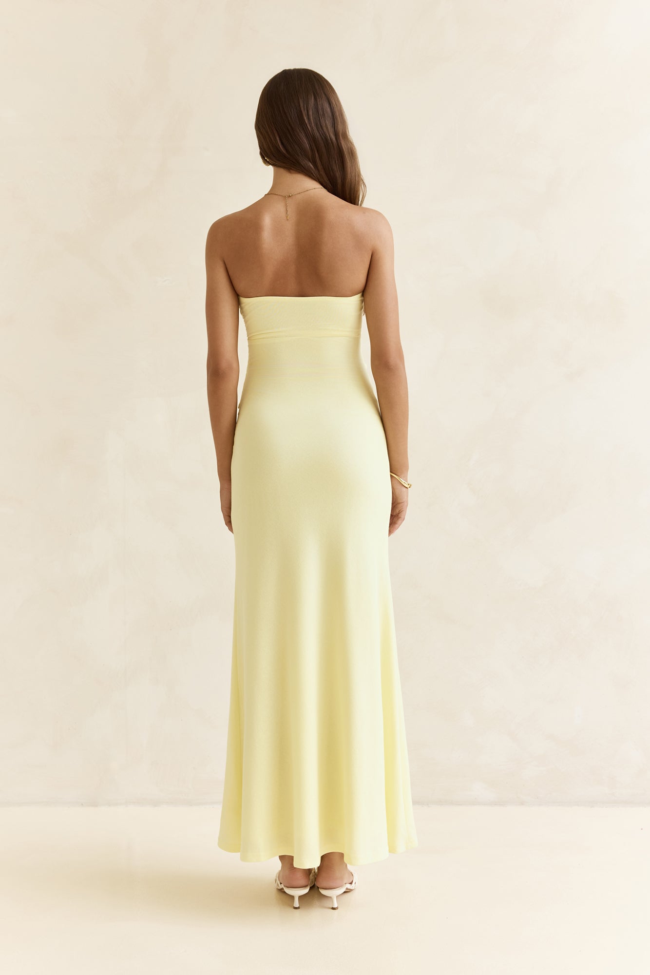 Follow You Strapless Maxi Dress Yellow