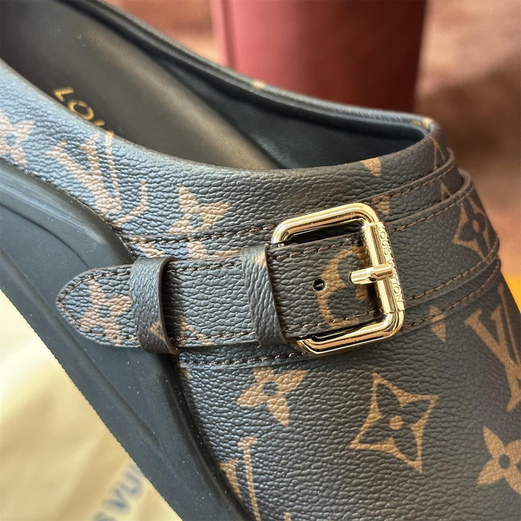 Louis Vuitton LV To-Go Comfort Women's Summer Alphabet Print Suede Leather Birkenstock Sandals Shoes #77536